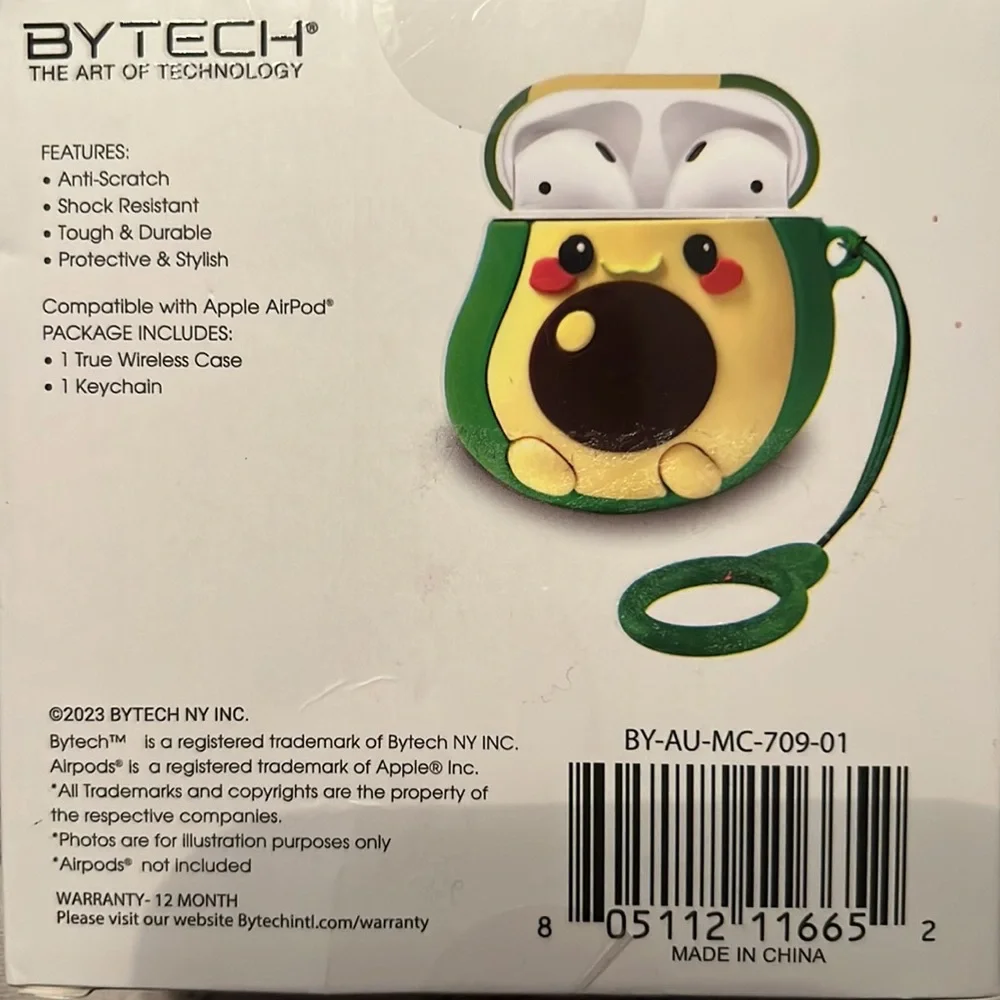 BYTECH True Wireless Airpod case with Carabiner Avacado brand new never opened.
